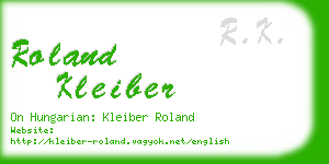 roland kleiber business card